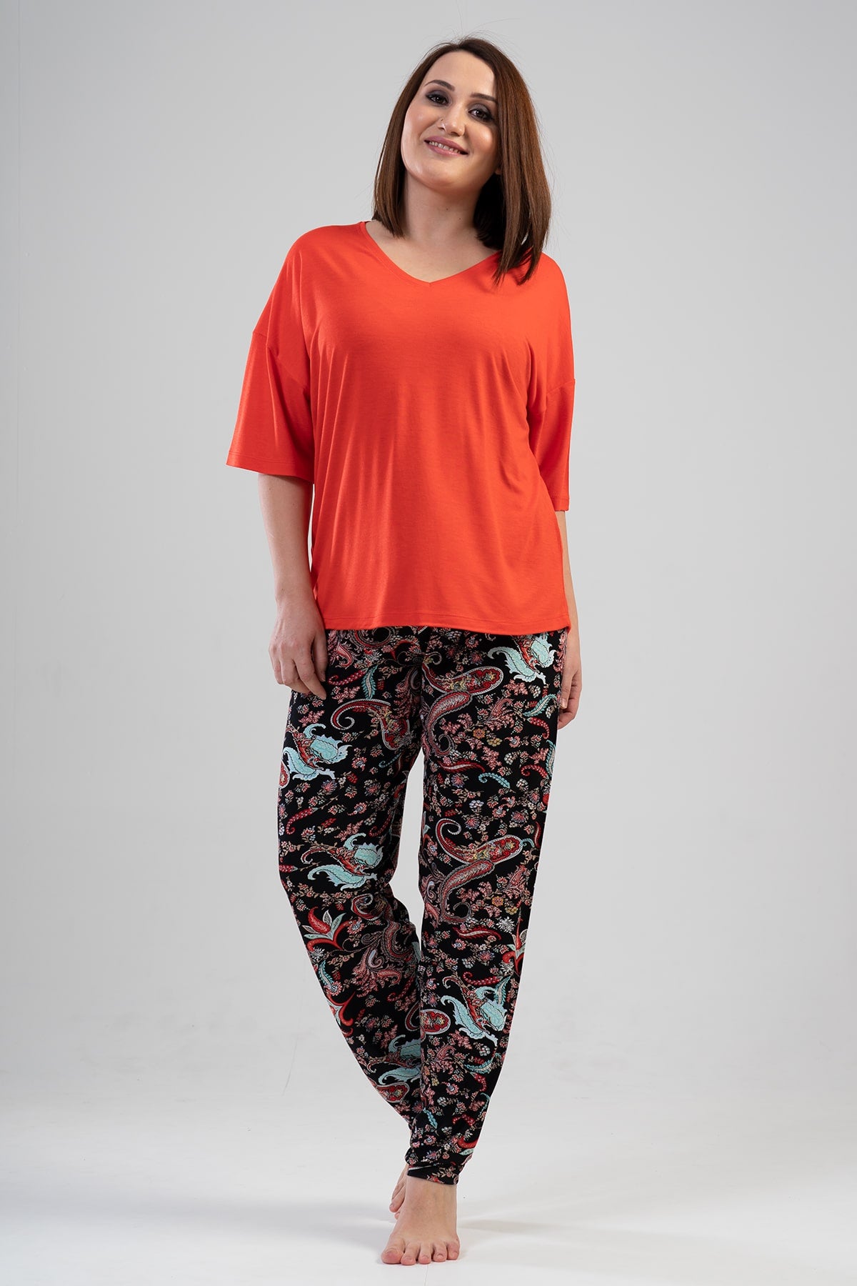 Woman Lycra Wortex Big Size Eres Pyjama Set