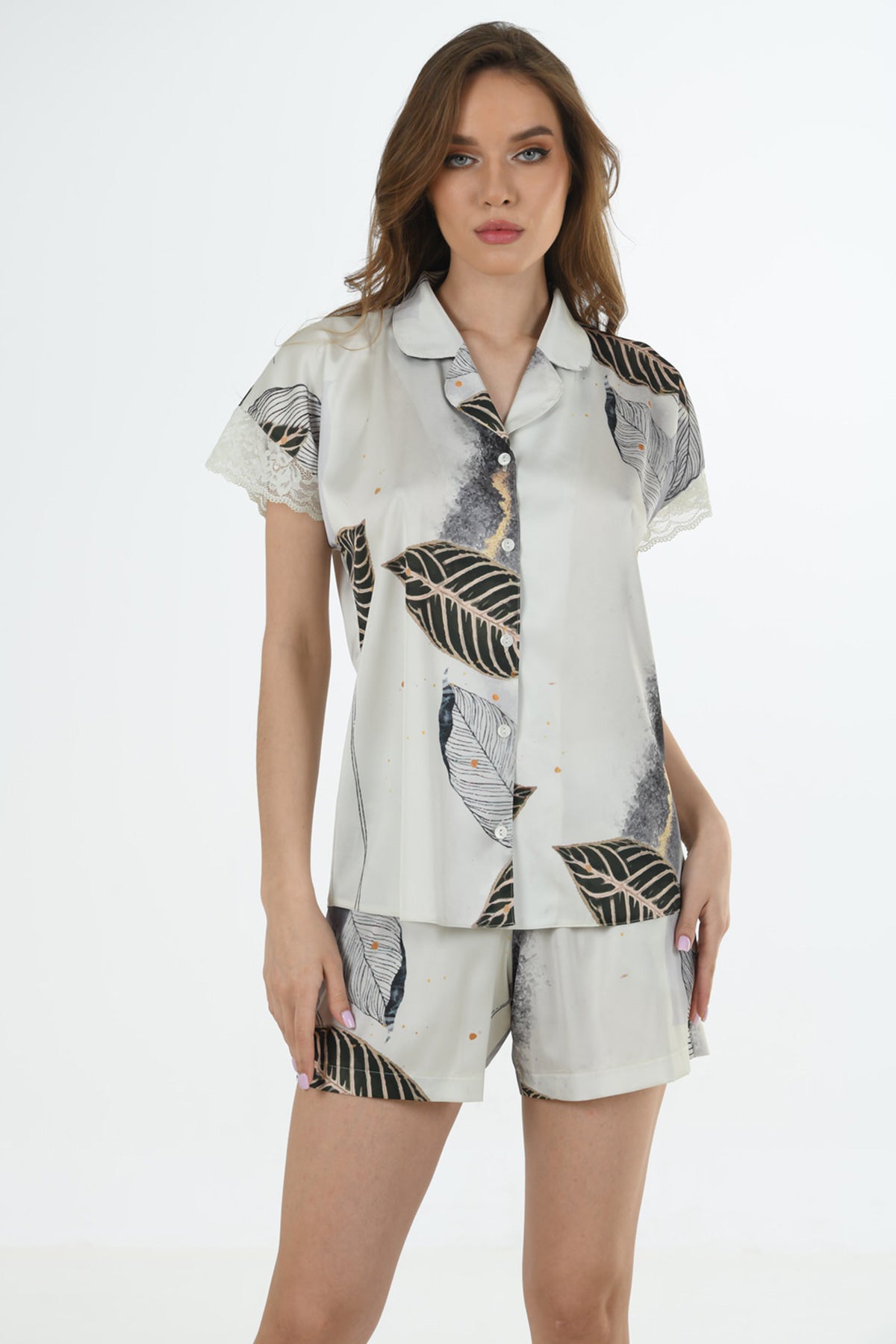 Woman Satin Qatya Short Set