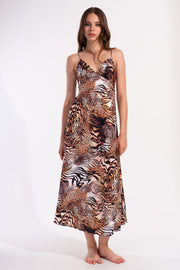 Woman Exclusive Satin Leopard Tunic