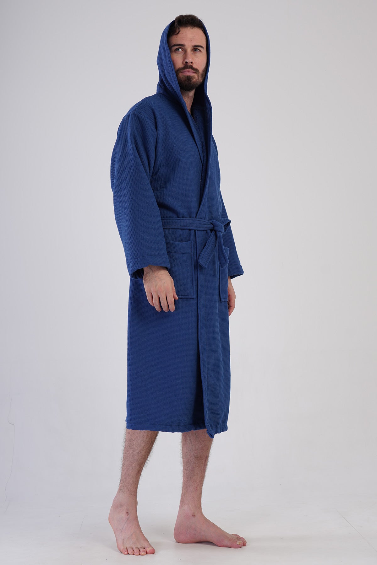 Man Waffle Vega Hoodie Detail Bathrobe