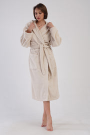 Woman Bukle Impatiens Hoodie Detail Bathrobe