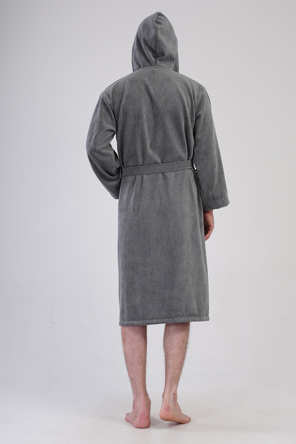 Man Triga Blue Hoodie Detail Bathrobe