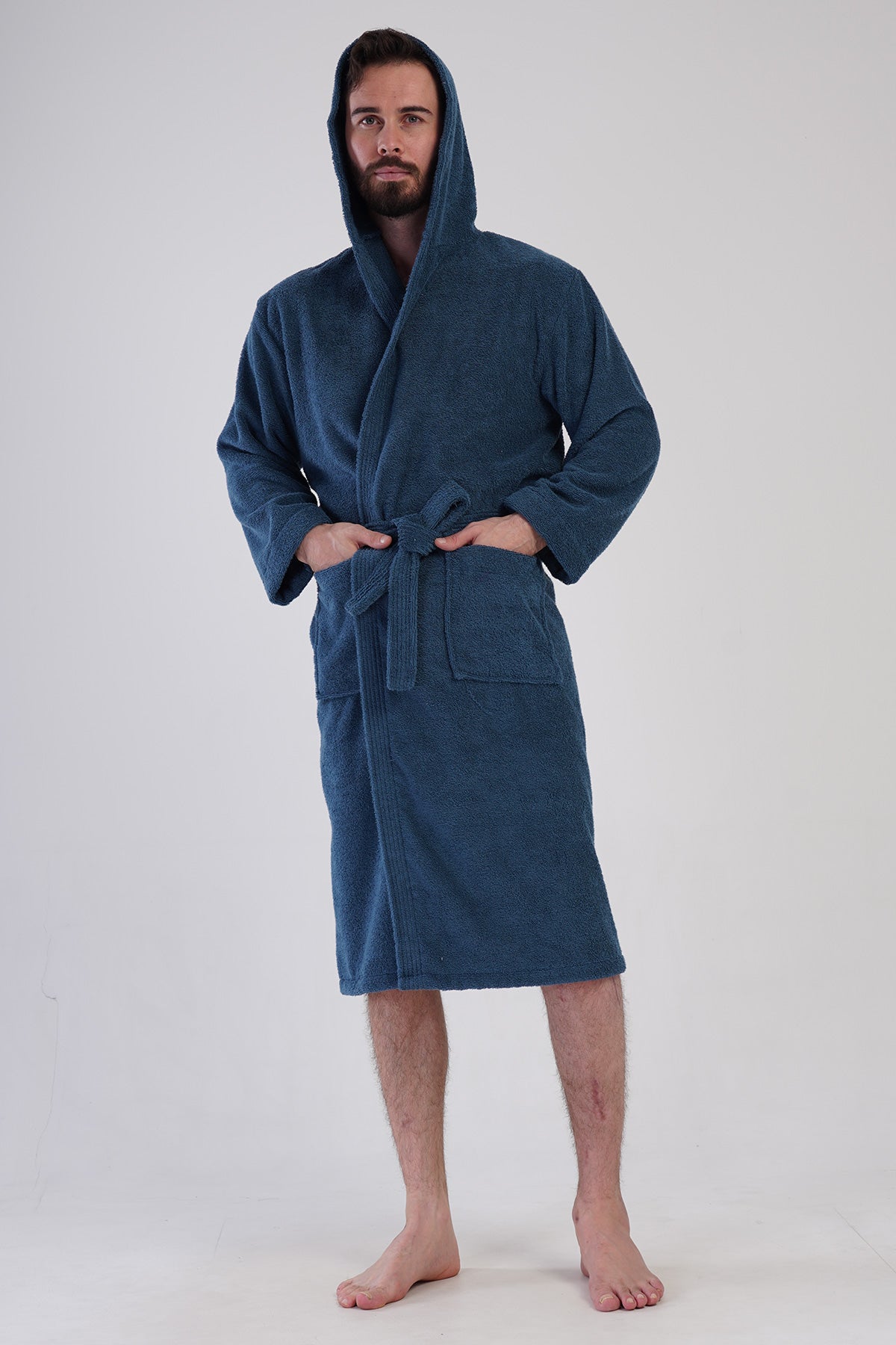 Man Bukle Emerald Hoodie Detail Bathrobe