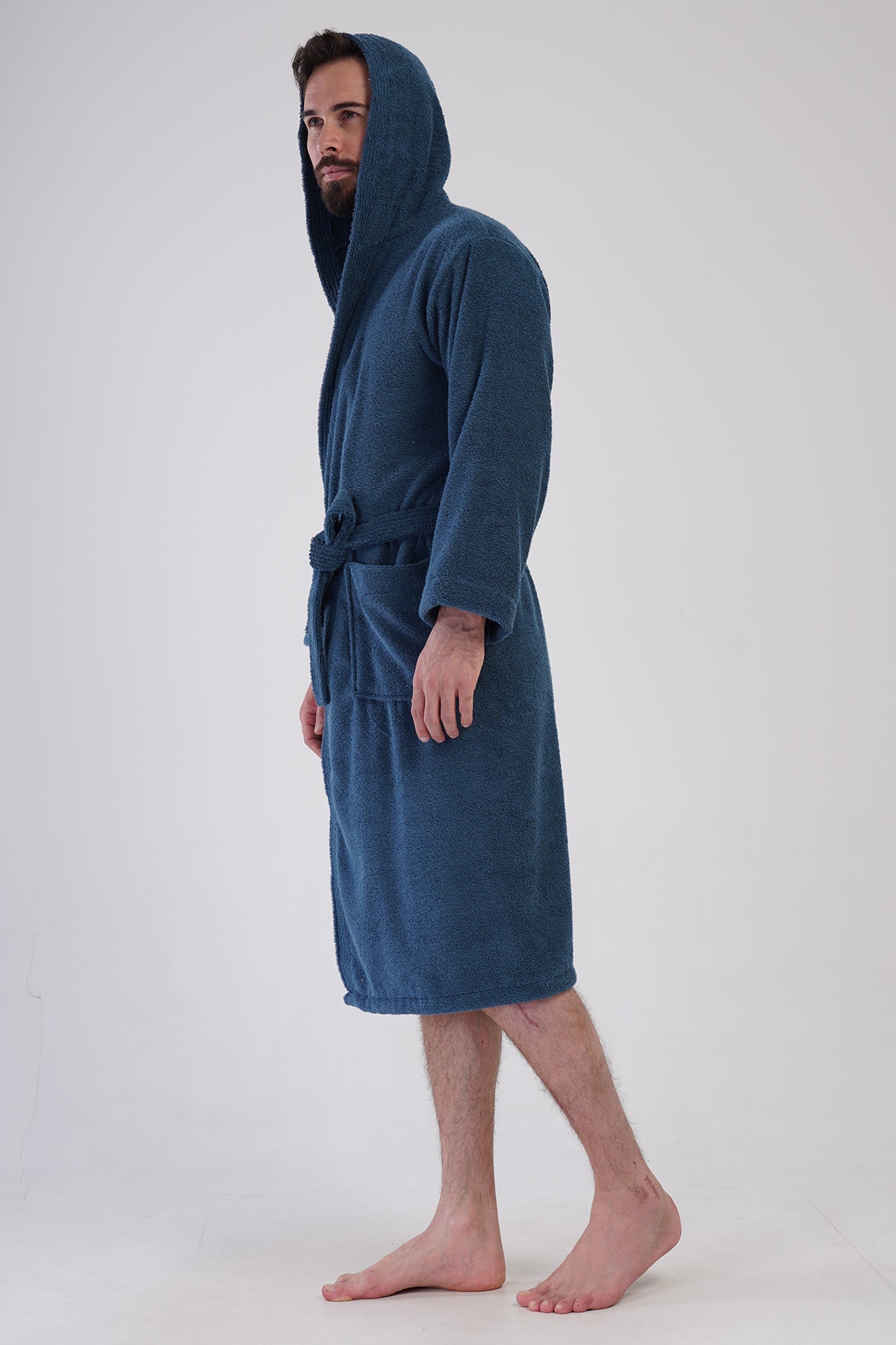 Man Bukle Emerald Hoodie Detail Bathrobe