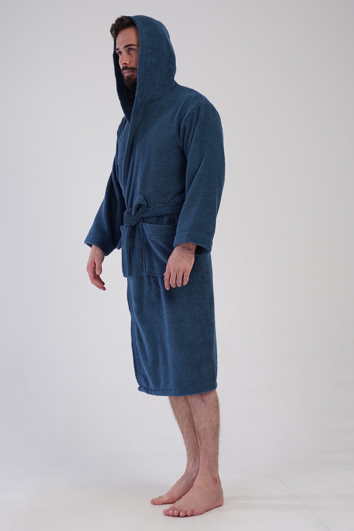 Man Bukle Emerald Hoodie Detail Bathrobe