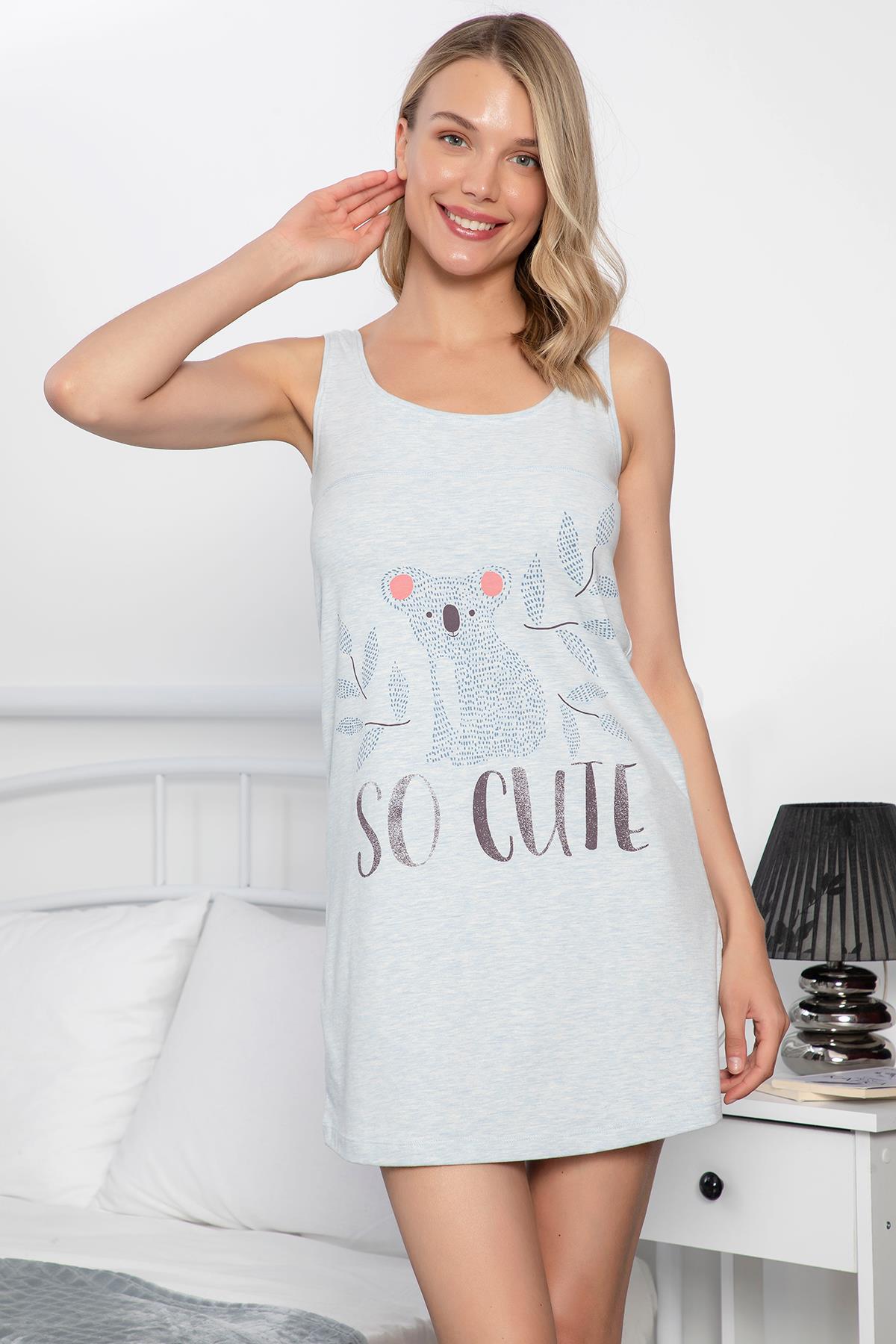 Koala Desenli ve Baskılı Sabahlık Takımı
