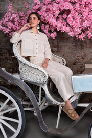 Woman Linen Menia Shirt Collar Pyjama Set