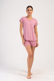 Woman Rosebloom Lycra Viscon Short Set