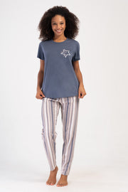 Woman Supreme Big Size Mesta O Neck Pyjama Set