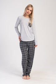 Woman Plaid Supreme Long Sleeve Pyjama Set