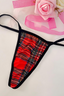 Anastasia Kırmızı Sexi Süprem Kareli Desen String Külot 86153