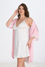 Aria's Closet 2'li Beyaz-Pembe Sabahlık Takımı Bigsize 6210 EKRU 2XL