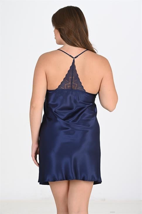 Aria's Closet 2'li Lacivert Sabahlık Takımı Bigsize 6215 LACİVERT 2XL