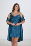 Aria's Closet Büyük Beden 2li Petrol Sabahlık Takımı Bigsize 6206 PETROL 2XL