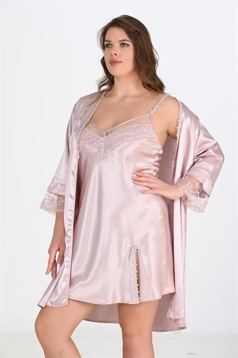Aria's Closet 2'li Pudra Sabahlık Takımı Bigsize 6214 PUDRA 2XL