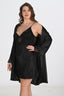 Aria's Closet 2'li Siyah Sabahlık Takımı Bigsize 6213