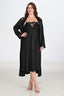 Aria's Closet 2li Siyah Sabahlık Takımı Bigsize 6221 PUDRA 2XL