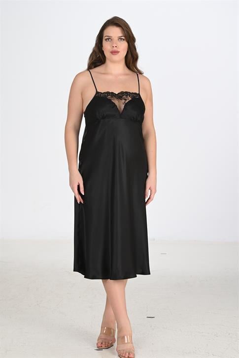 Aria's Closet 2li Siyah Sabahlık Takımı Bigsize 6221