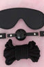 Aria's Closet Gözlük Ağız Topu İp Üçlü Deri Harness Set Siyah Standart