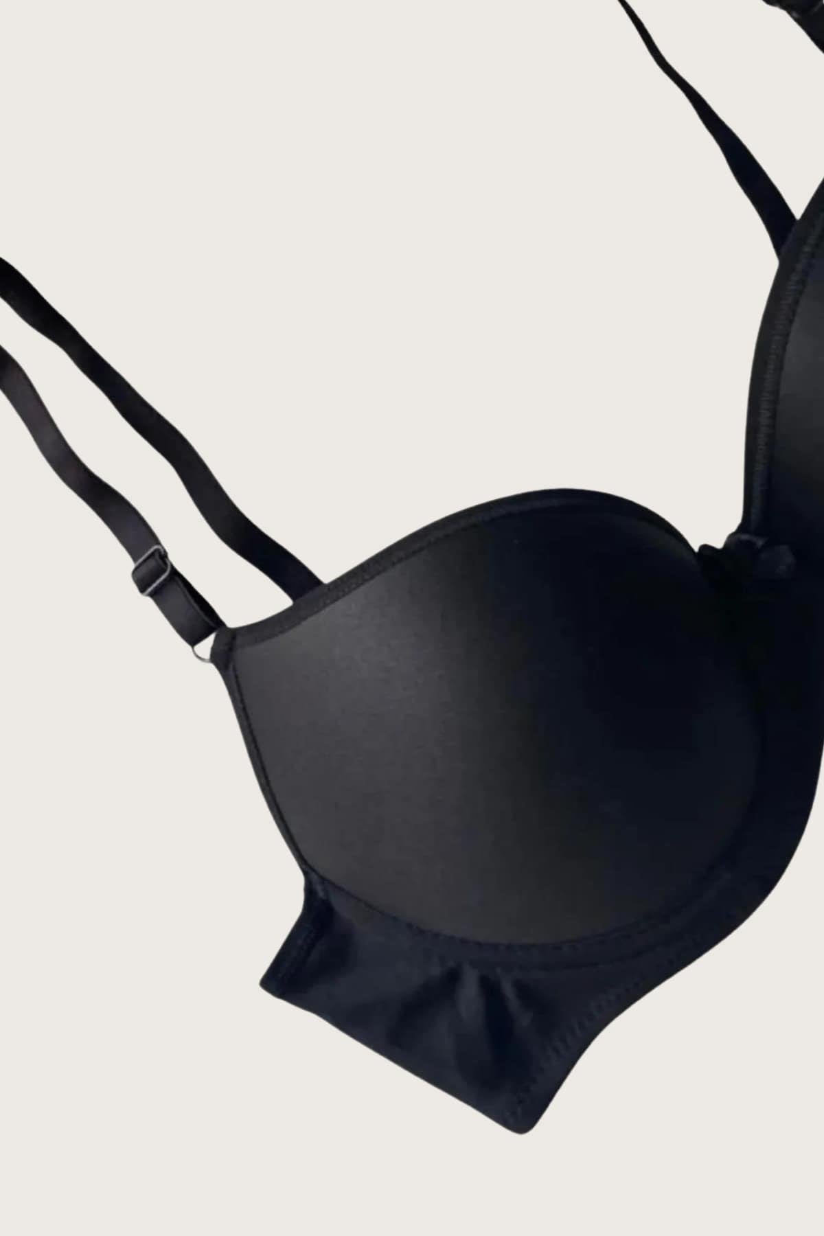 Aria's Closet Mikro Kumaş Push Up Dolgulu Balenli Günlük Tek Destekli Sütyen