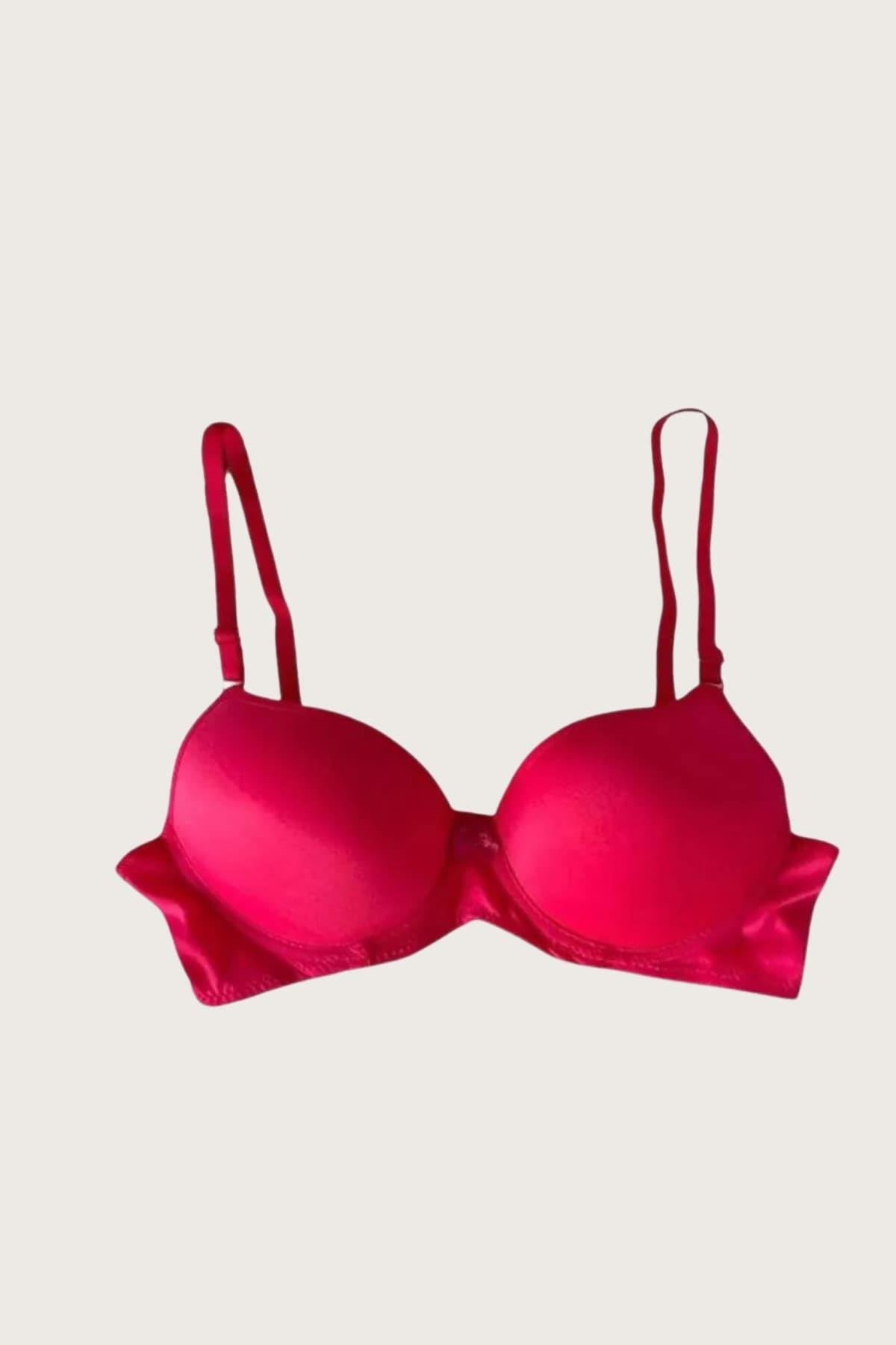 Aria's Closet Mikro Kumaş Push Up Dolgulu Balenli Günlük Tek Destekli Sütyen