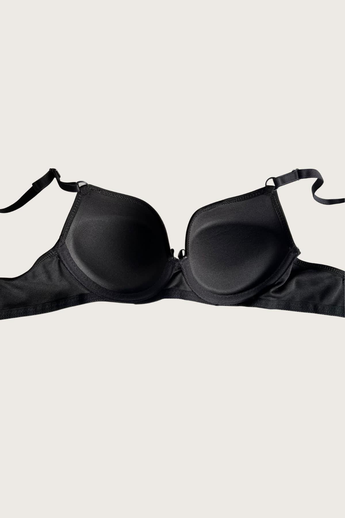 Aria's Closet Mikro Kumaş Push Up Dolgulu Balenli Günlük Tek Destekli Sütyen