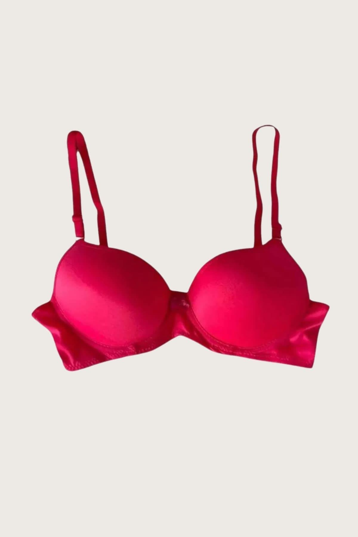 Aria's Closet Mikro Kumaş Push Up Dolgulu Balenli Günlük Tek Destekli Sütyen