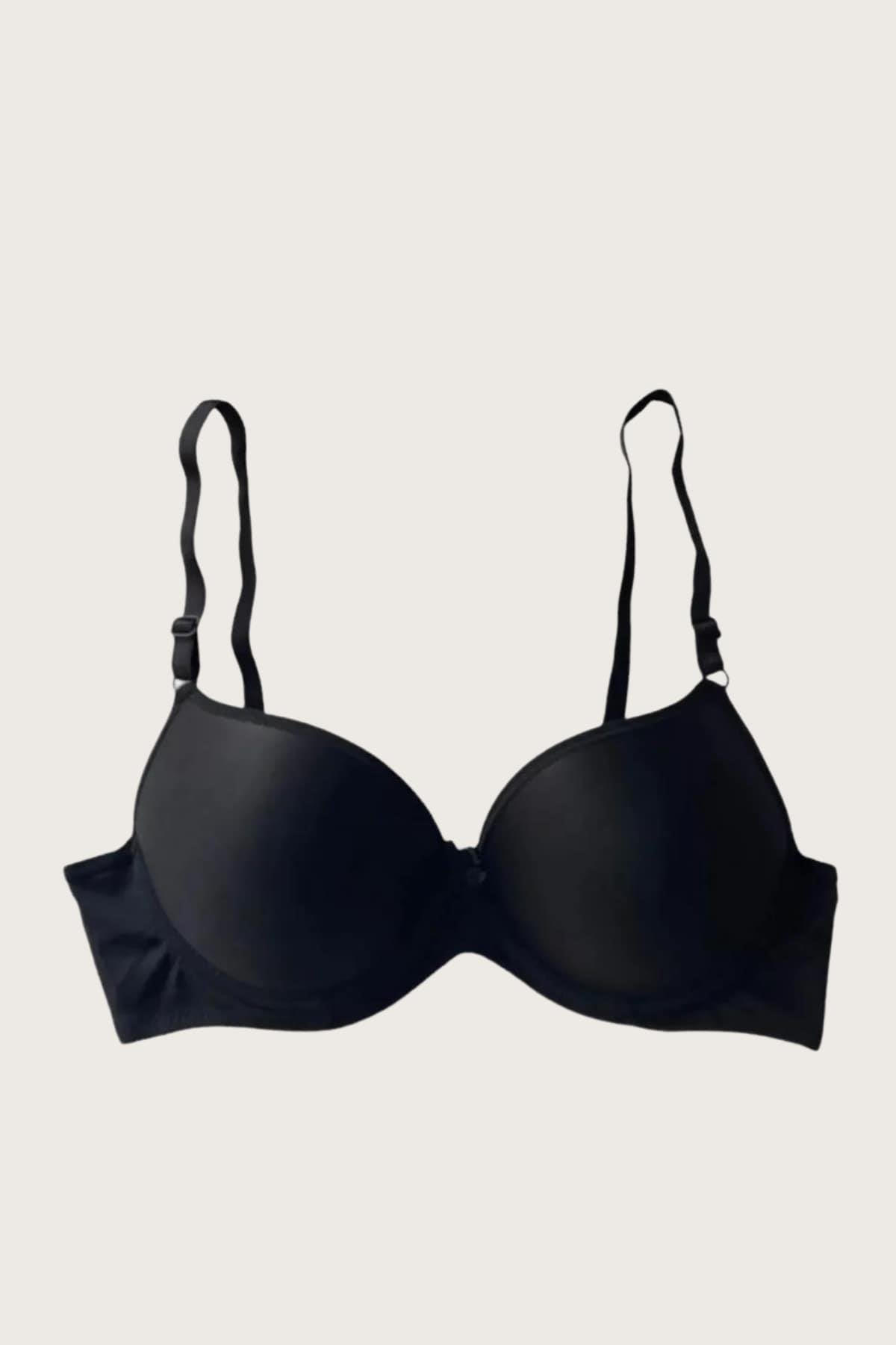 Aria's Closet Mikro Kumaş Push Up Dolgulu Balenli Günlük Tek Destekli Sütyen Beyaz 75B