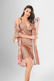 Aria's Closet 2 li Kısa Sabahlık Takımı Desenli Diğer S