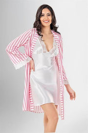 Aria's Closet 2 li Kısa Sabahlık Takımı Desenli Diğer S