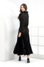 MOONLİGHT 9449 FANTEZİ YAKASI TÜY DETAYLI ELBİSE