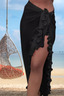 Aria's Closet Özel Tasarım Mayo Üstü Süprem Tül Yanları Fırfırlı Siyah Pareo