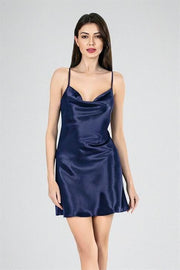 Aria's Closet Kısa Gecelik Degaje  Lacivert 7740 LACİVERT S