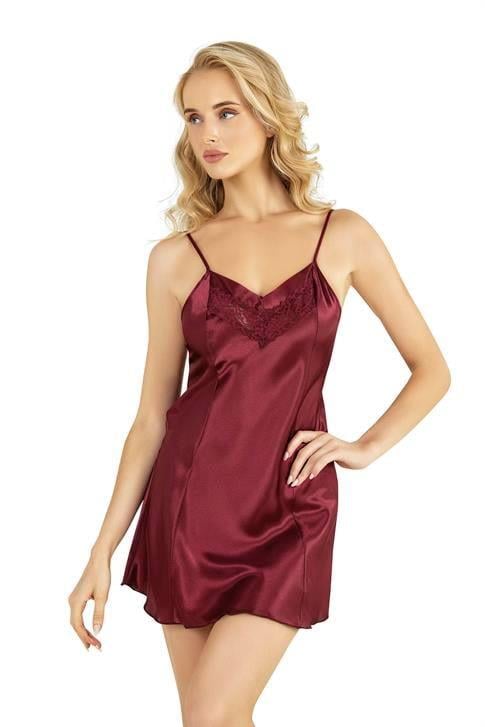 Aria's Closet Bordo Kısa Saten Gecelik 8231 BORDO S