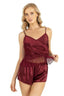 Aria's Closet Bordo Saten Şort Takımı 9209 BORDO S