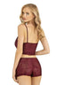 Aria's Closet Bordo Saten Şort Takımı 9219