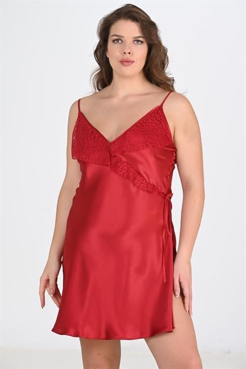 Aria's Closet Büyük Beden Bordo Gecelik 2107 BORDO 2XL