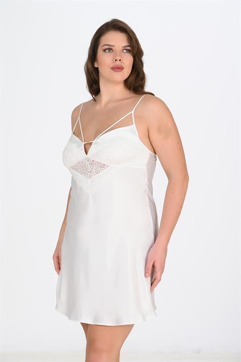 Aria's Closet Büyük Beden Ekru  Gecelik 2100