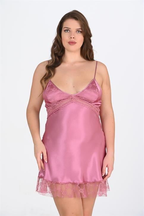 Aria's Closet Büyük Beden Gülkurusu Gecelik