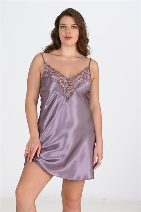 Aria's Closet Büyük Beden Lila Gecelik  2101