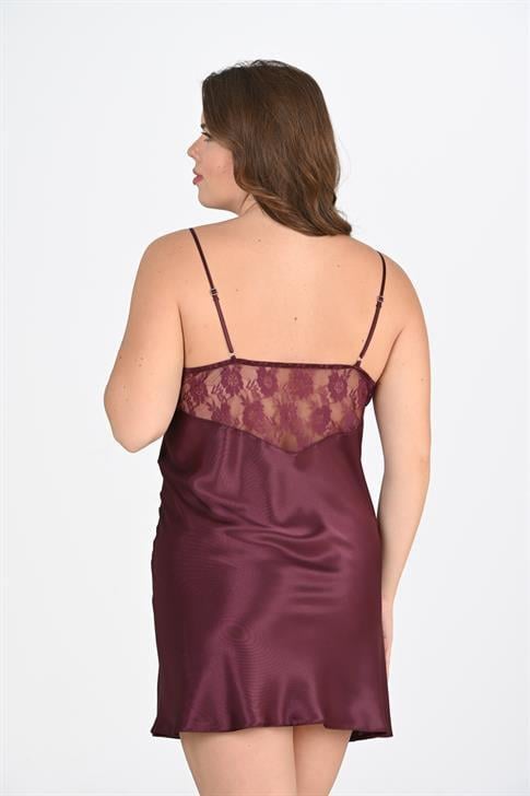 Aria's Closet Büyük Beden Mürdüm Gecelik 2108 MÜRDÜM 2XL