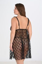 Aria's Closet Büyük Beden Siyah Gecelik 3041 SİYAH 2XL
