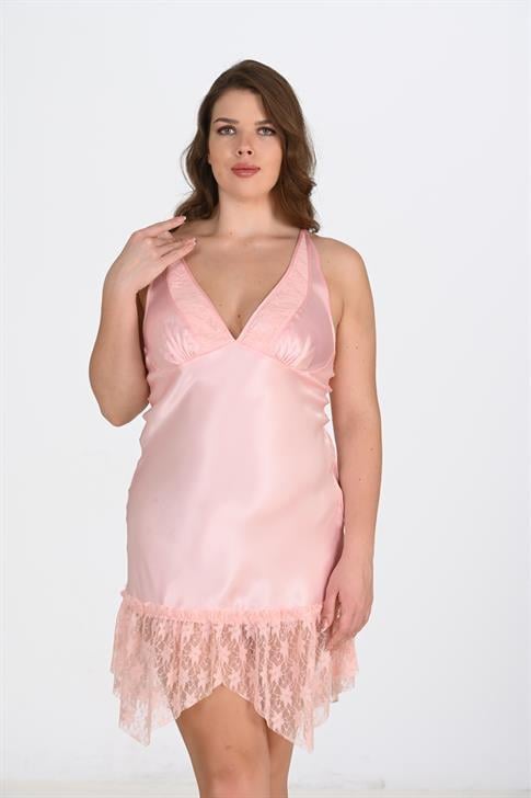 Aria's Closet Büyük Beden Somon Gecelik 2112 SOMON 2XL
