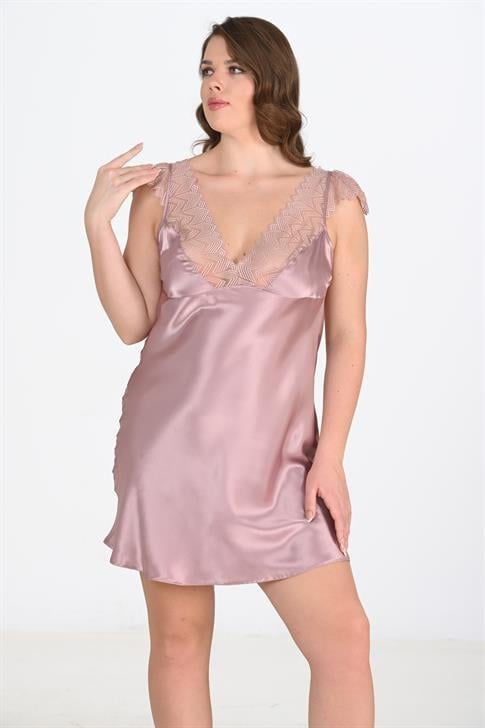 Aria's Closet Büyük Beden Vizon Gecelik 2106 VİZON 2XL