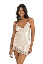 Aria's Closet Fildişi Kısa Saten Gecelik 8229 FİL DİŞİ S