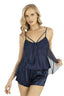 Aria's Closet Lacivert Saten Şort Takımı LACİVERT S