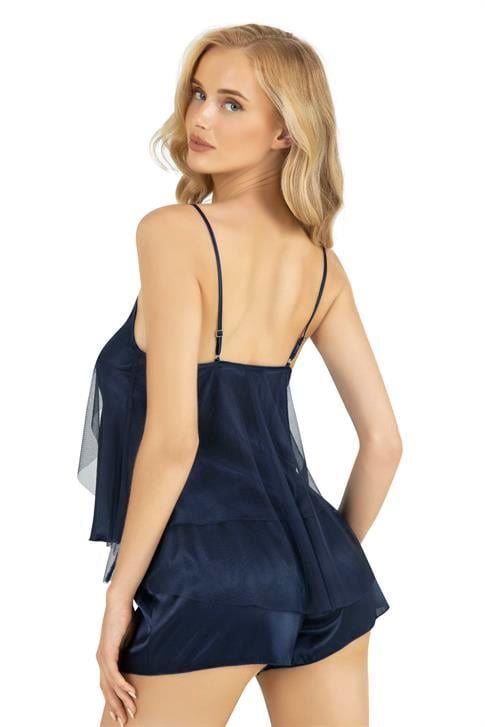 Aria's Closet Lacivert Saten Şort Takımı