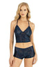 Aria's Closet Lacivert Saten Şort Takımı 9222 LACİVERT S