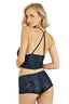 Aria's Closet Lacivert Saten Şort Takımı 9222