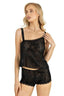 Aria's Closet Siyah Saten Şort Takımı 9220 SİYAH S